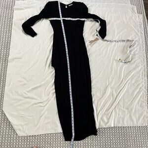 NWT Reformation Black Long Sleeve Thigh Slit Maxi Dress Sz 0 Wedding Guest